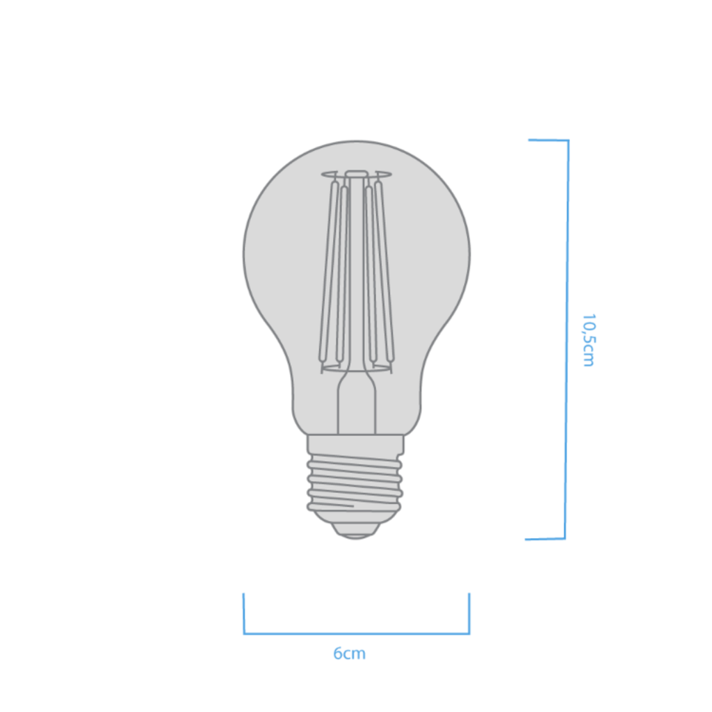 BULBO A60 FILAMENTO MACROLED 4W E27 AC180-265V AMARILLO