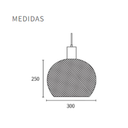 Colgante con madera y rejilla ø30cm para E27 led