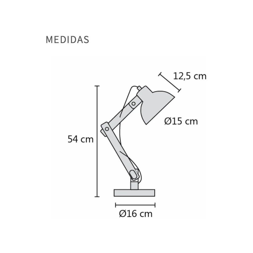Dis-Lamp. mesa en madera y chapa negra c/cable textil para E27