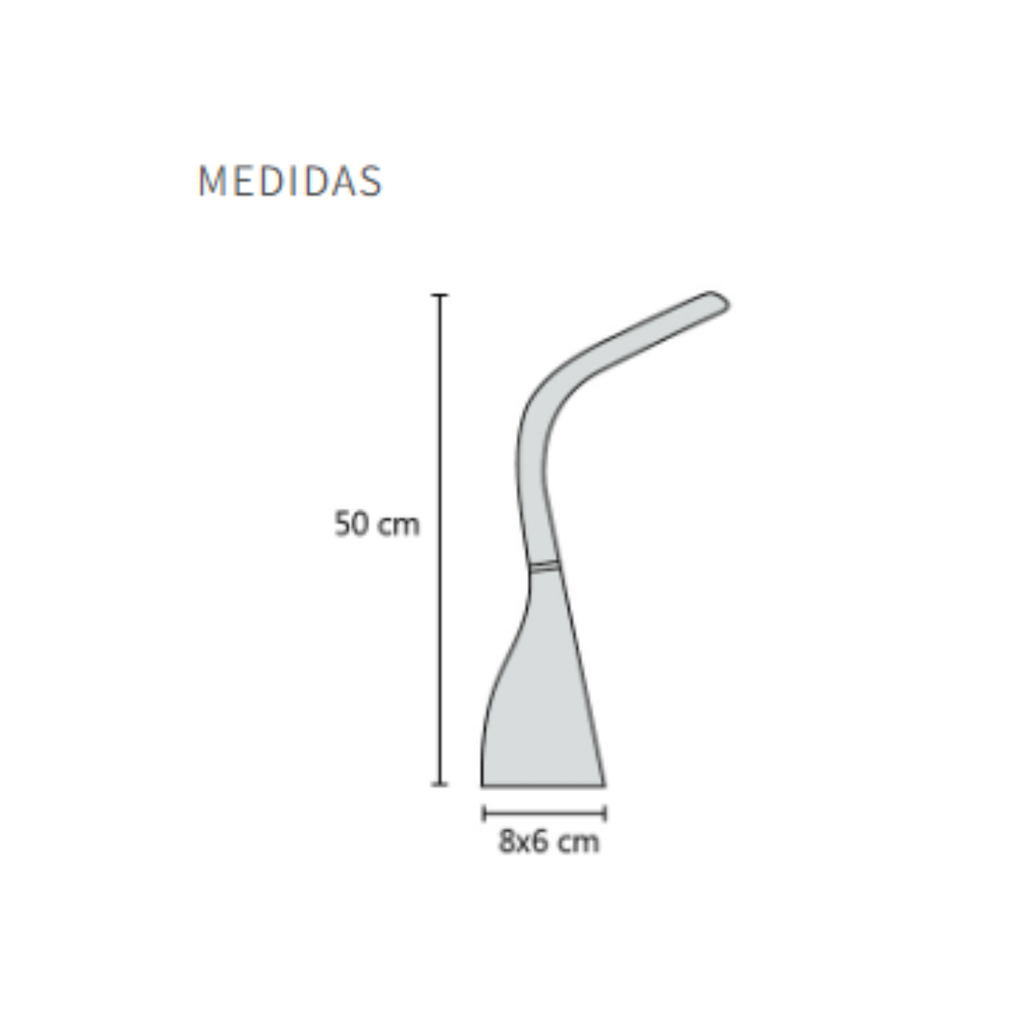 Lamp de mesa c/3 posiciones de luz; pintura soft Negra 1x4w