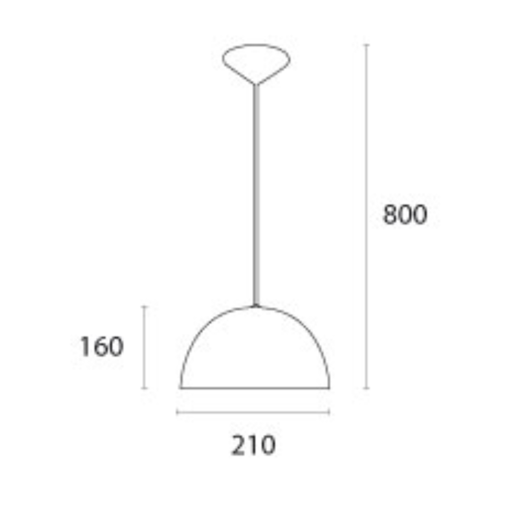 Colgante media esfera, ø 210 mm negro-blanco