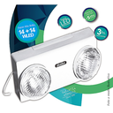 Luminaria de de Emergencia Aut. Con 2 Faros de 14--Wled Direccionables  Autonomía 3Hs. - Batería de Litio Ion - Apto para colgar, aplicar o apoyar