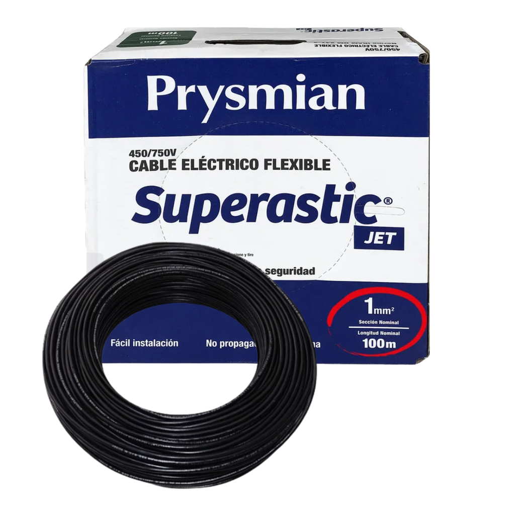Cable unipolar 1 mm Negro Prysmian