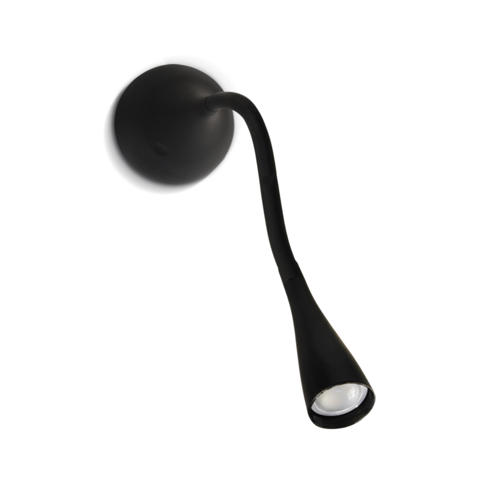 Aplique c/3 posiciones de luz; pintura soft negro 1x4w led
